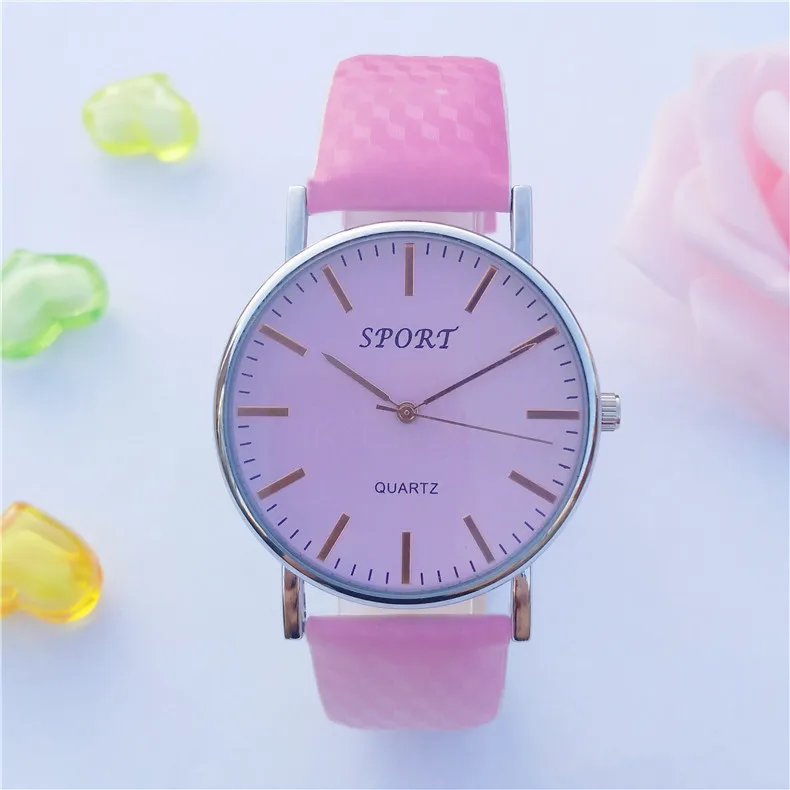 

New sleek minimalist dial warm color watch Rose gold female watch color belt watch