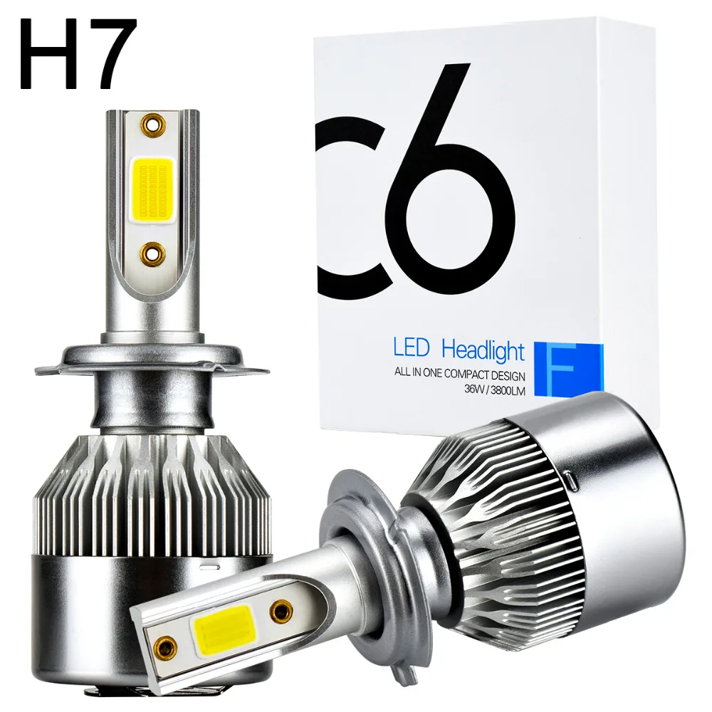 

2x H7 Canbus COB Car LED Headlights Bulb High Low Beam 3600LM 72W For Mercedes Benz W211 W210 W124 W212 W204 W203 W205 W220 W221