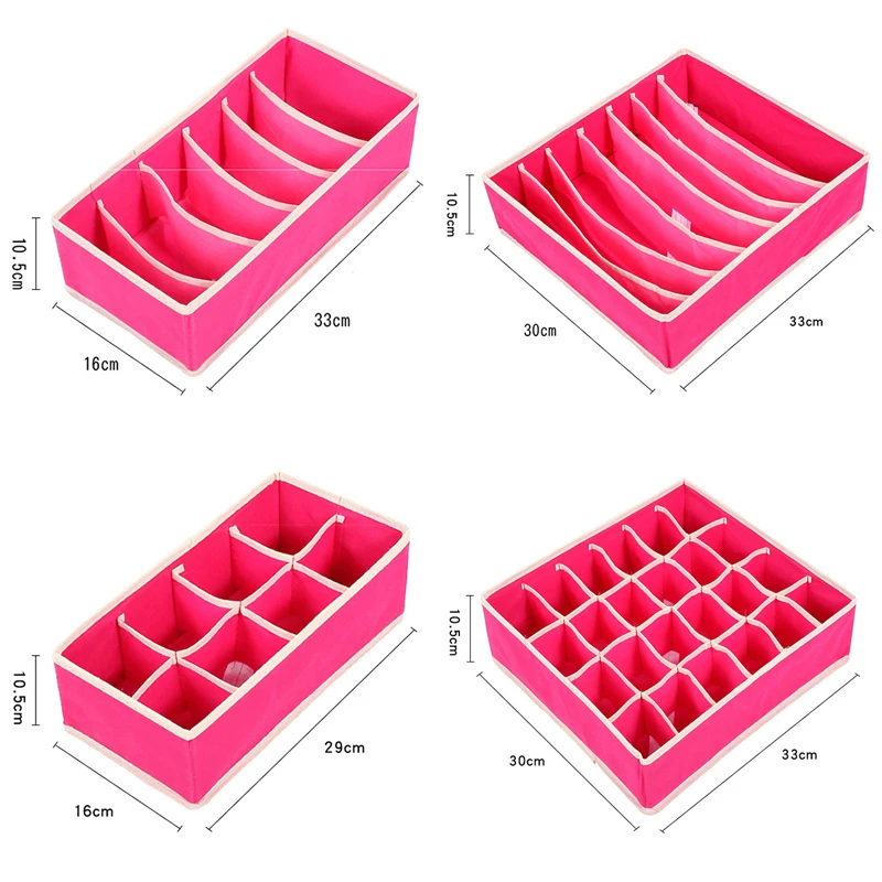 Four-piece Set Storage Box Underwear Clothing Bra Laundry Organizer Closet for Storage of Linen for Socks Creative Indoor Home