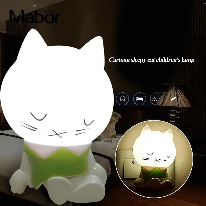 Night Light Яркий Для детей Подарки Sleepy Cat Освещение светильник 220 В подарки LED лампа украшение Украшения в спальню nachtlampje