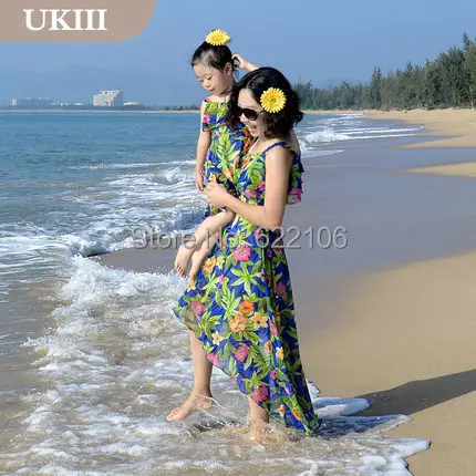 

2015 Matching Mother Daughter Clothes Family Look Matching Mom and Daughter Dress Parent-child Outfit Ma e Filha Maxi Dress