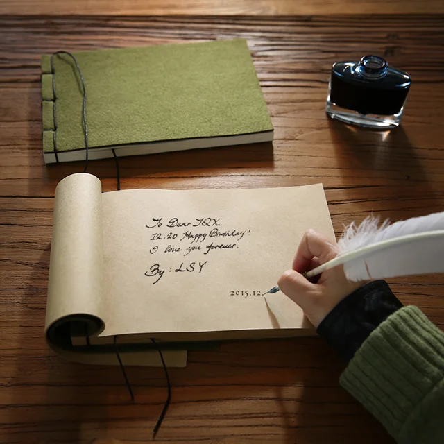 $US $19.68  Army Green Vintage Notebook Represatation Book Reminisced Doodle Cowhide Paper Blank book Traveler 
