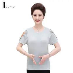 ASLTW женские футболки Новый 2018 Harajuku кружевные рукава рубашки для женщин; Большие размеры одноцветное короткий рукав Футболка Для женщин