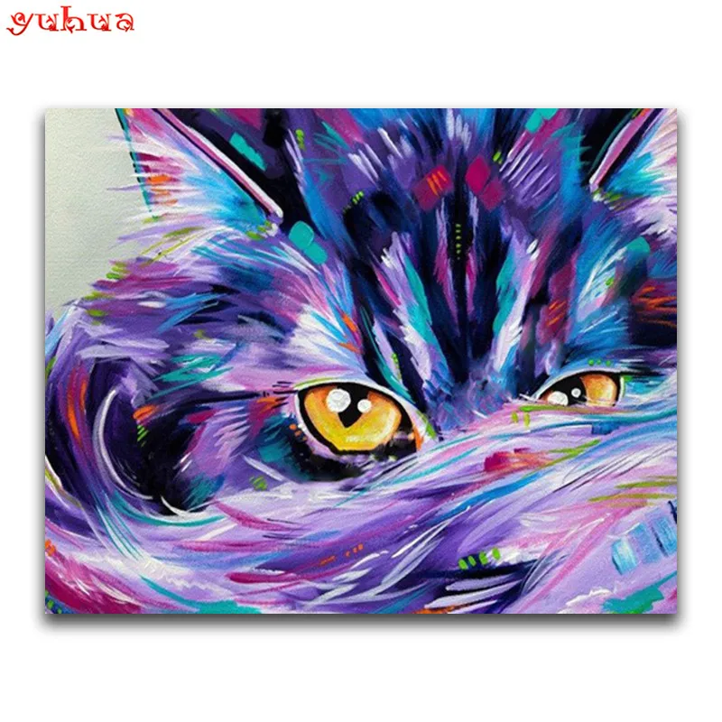 

YUHUA 5D DIY Diamond Painting Cat Picture Of Rhinestone Full Square Drill Home Decoration Mosaic Diamond Embroidery Animals