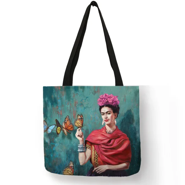 

Exclusive Artist Printing Linen Tote Bag For Women Fashion Handbags Eco Reusable Shopping Bag Student School Bags Dropship