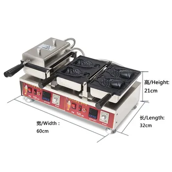 

110V 220V Commercial Non-stick Electric Taiyaki Deep Mouth Ice Cream Waffle Maker Machine LCD With English Instruction