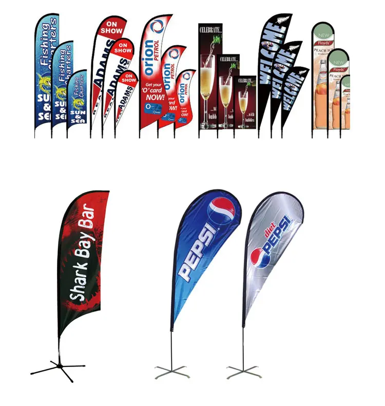 Custom We Unlock Feather Flag Swooper Flutter Banner Advertising