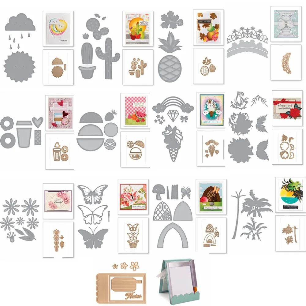 

Vintage Inpendent Flower Fruit Metal Cutting Dies Stencil DIY Scrapbooking Photo Album Embossing For Gift Card Making Handcraft