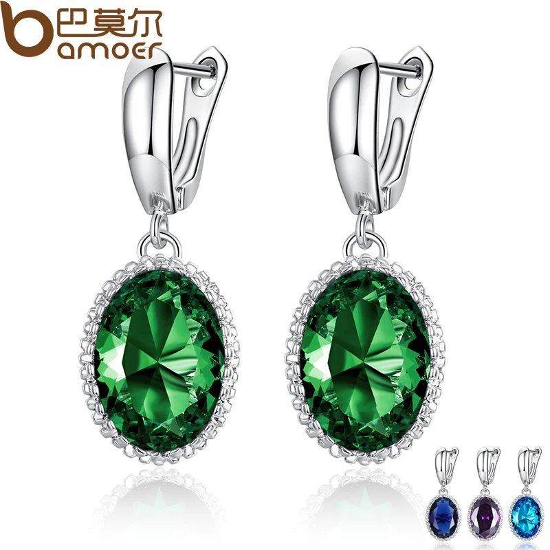 Engagement Earrings aliexpress buy bamoer luxury big green drop Engagement Earrings aliexpress buy bamoer luxury big green drop