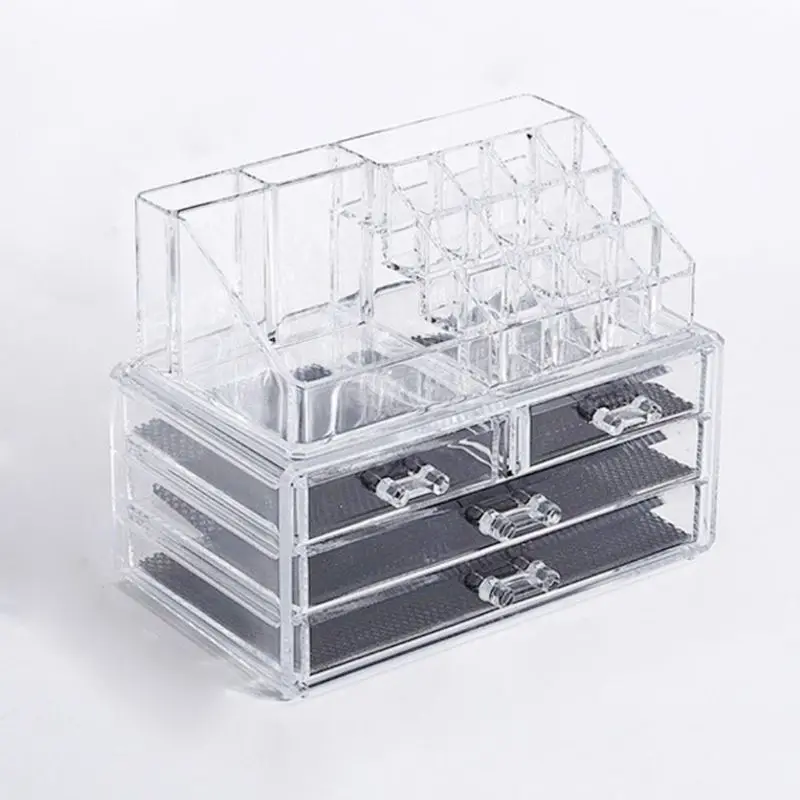 

Acrylic Makeup Organizer Cosmetic Jewelry Display Box 3 Piece Set by Crystal Acrylics