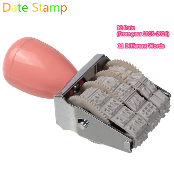 

Vintage Retro Wooden Rolling Words and Date Scrapbooking DIY Stamps Wheel Rubber Dater Stamp School Stationery Color Random