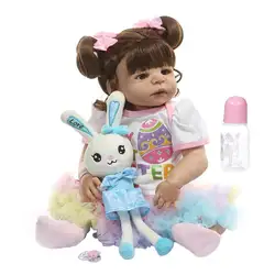 56 см мягкая полностью силиконовая симпатичная Реалистичная кукла-Пупс виниловая новорожденная девочка Реалистичная игрушка ручной