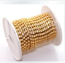 10 mt/los 2,5mm sparse rhinestoneschalenkette, gold metall basis & Party Supplies Weihnachten party decor zubehör freeshipping