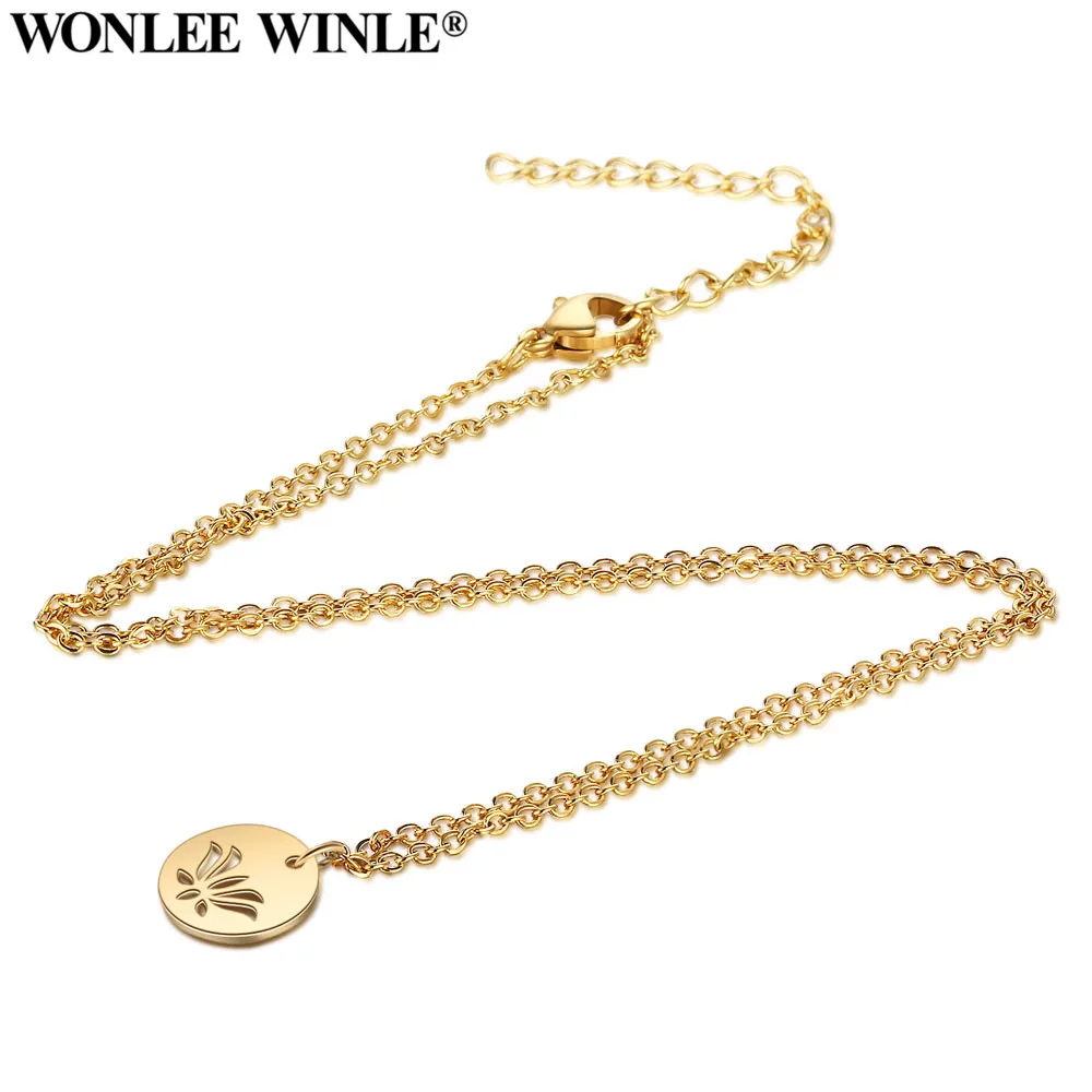 Wonlee Winle Золотые круглые подвески OM Lotus Подвески для женщин DIY полностью