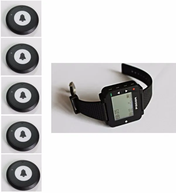 

Free shipping! Pocsag paging system, watch pager, 5pc pocsag service button,restaurant waiter paging system, hospital nurse call
