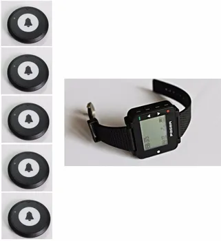 

Free shipping! Pocsag paging system, watch pager, 5pc pocsag service button,restaurant waiter paging system, hospital nurse call