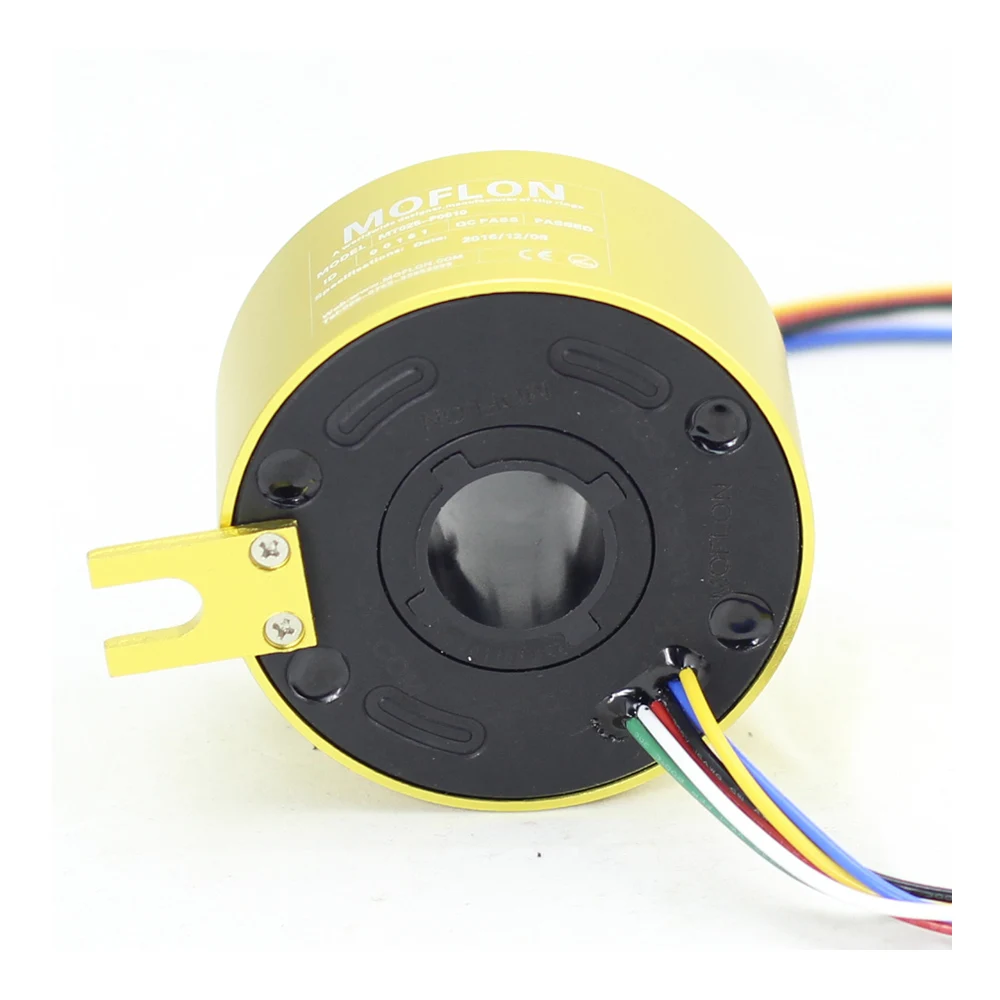 

MOFLON through bore slipring slip ring with hole hole Diameter25.4mmxOD86mm 12 wires 10A electric Slip Ring MT2586