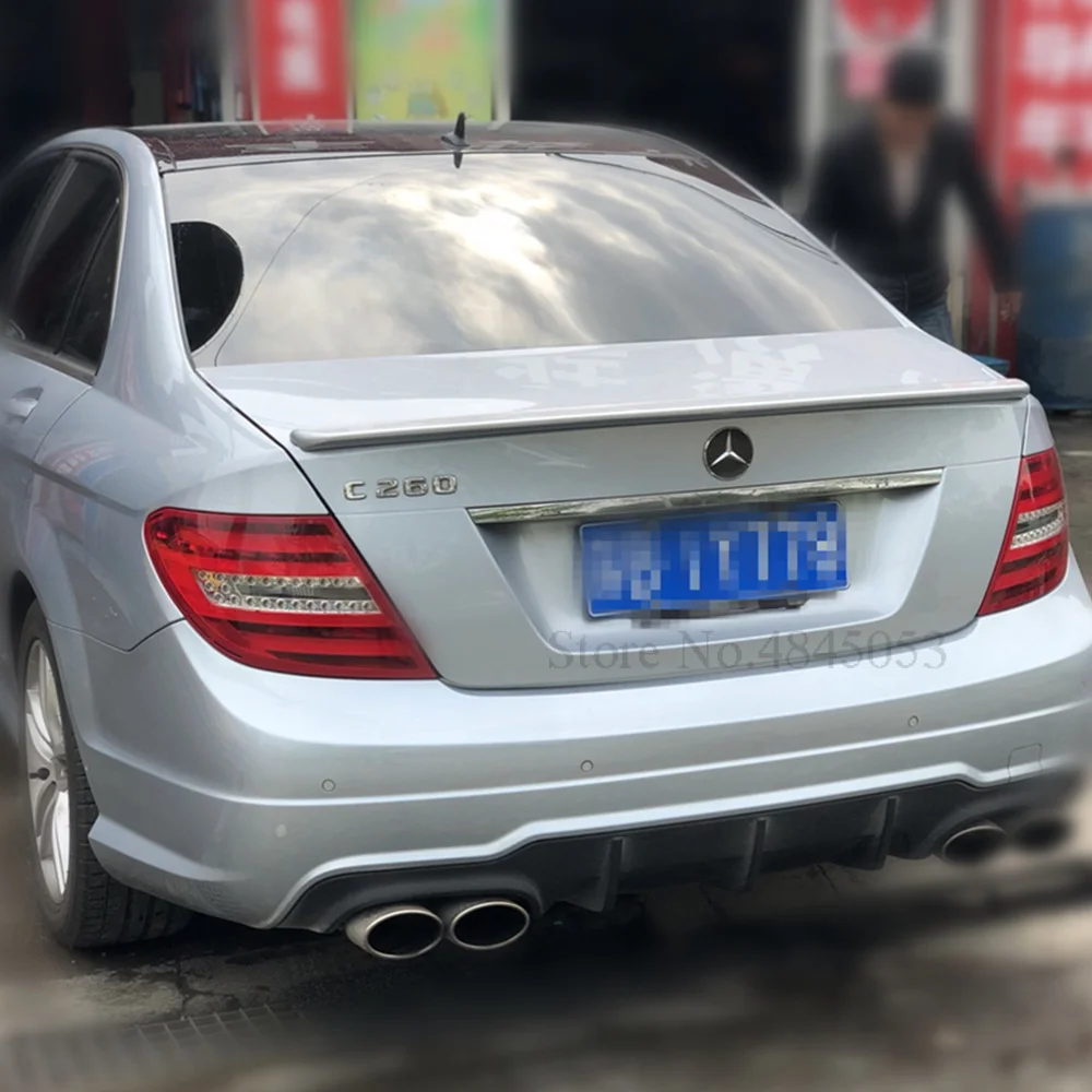 Спойлер для Mercedes Benz W204 C180 C200 C260 C300 2007 2013 АБС пластик неокрашенный Праймер цветной