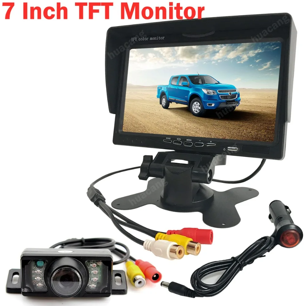 7 &quotTFT LCD цветной автомобильный монитор заднего вида для DVD VCD LED IR камера ночного