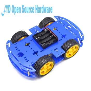

1 pc blue Motor Smart Robot Car Chassis Electronic Manufacture DIY Kit Speed Encoder Battery Box 4WD 4 Wheel Drive Car