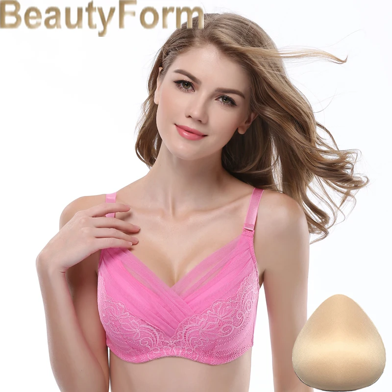 

BRA SET Mastectomy Bra Ventilated Sponge beauty Prosthesis brseast forms false breast enhancer 8428