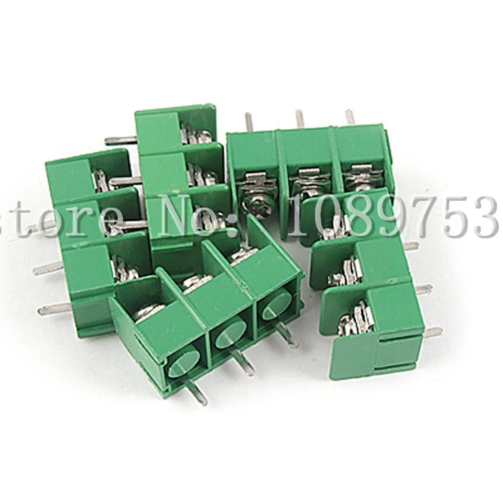 

50 Pcs Barrier 8.5mm Pitch 3 Position 300V 20A Green Terminal Block