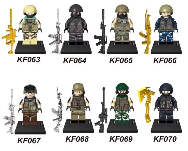 

KF063-070 Super Heroes Avengers The Military Falcon Commandoos Minifigures Assemble Single Action Mini Figures Kids Best Toys