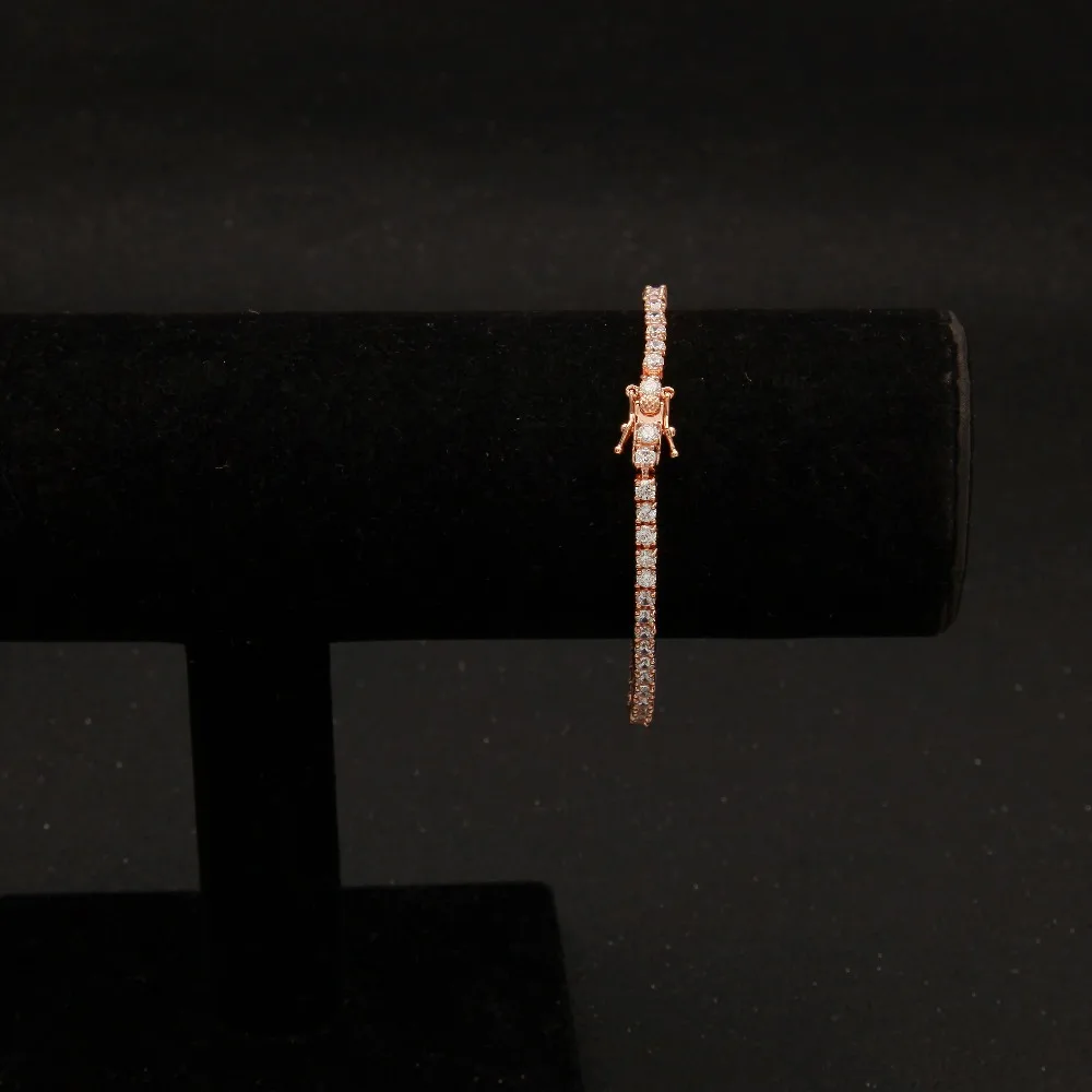 Uwin 1 ряд кубический циркон Теннисный браслет из розового золота/серебра/золота Iced Out мужской CZ браслет модные ювелирные изделия