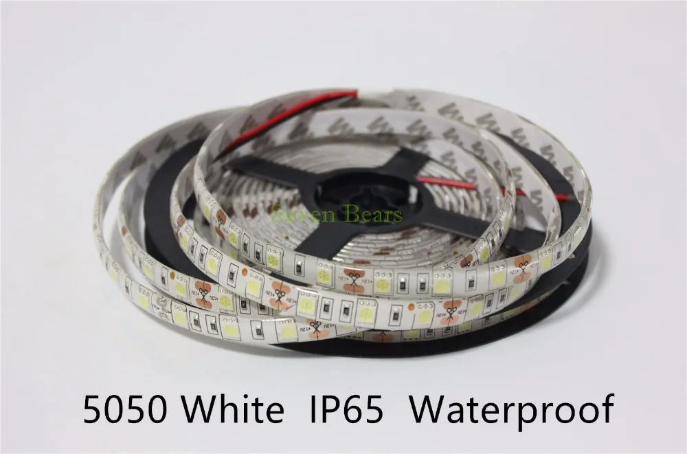 IP20/65/67 Белый/Черный PCB DC12V светодиодные ленты 5050 SMD 5 м 300led 60led/м белый/теплый белый/RGB гибкая светодиодная лента из водонепроницаемого материала