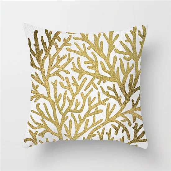 Fuwatacchi Золотая подушка крышка точка завод Цветочный геометрический кораллового цвета с принтом, накидка для подушки, декоративные подушки для дивана, автомобиля - Цвет: PC04057