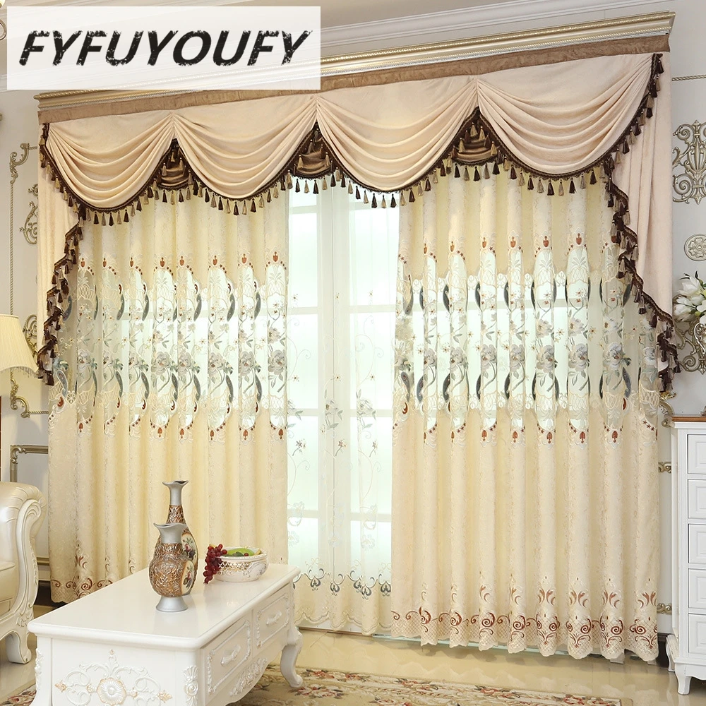 FYFUYOUFY европейские шторы для гостиной изящные тюлевые с вышивкой спальни