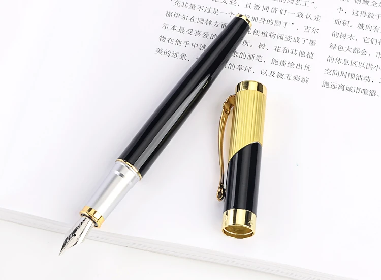 Высококачественные металлические перьевые ручки Iraurita 0,5 мм, роскошная черная золотая ручка Jinhao 9009, школьные чернильные ручки, канцелярские принадлежности, подарки