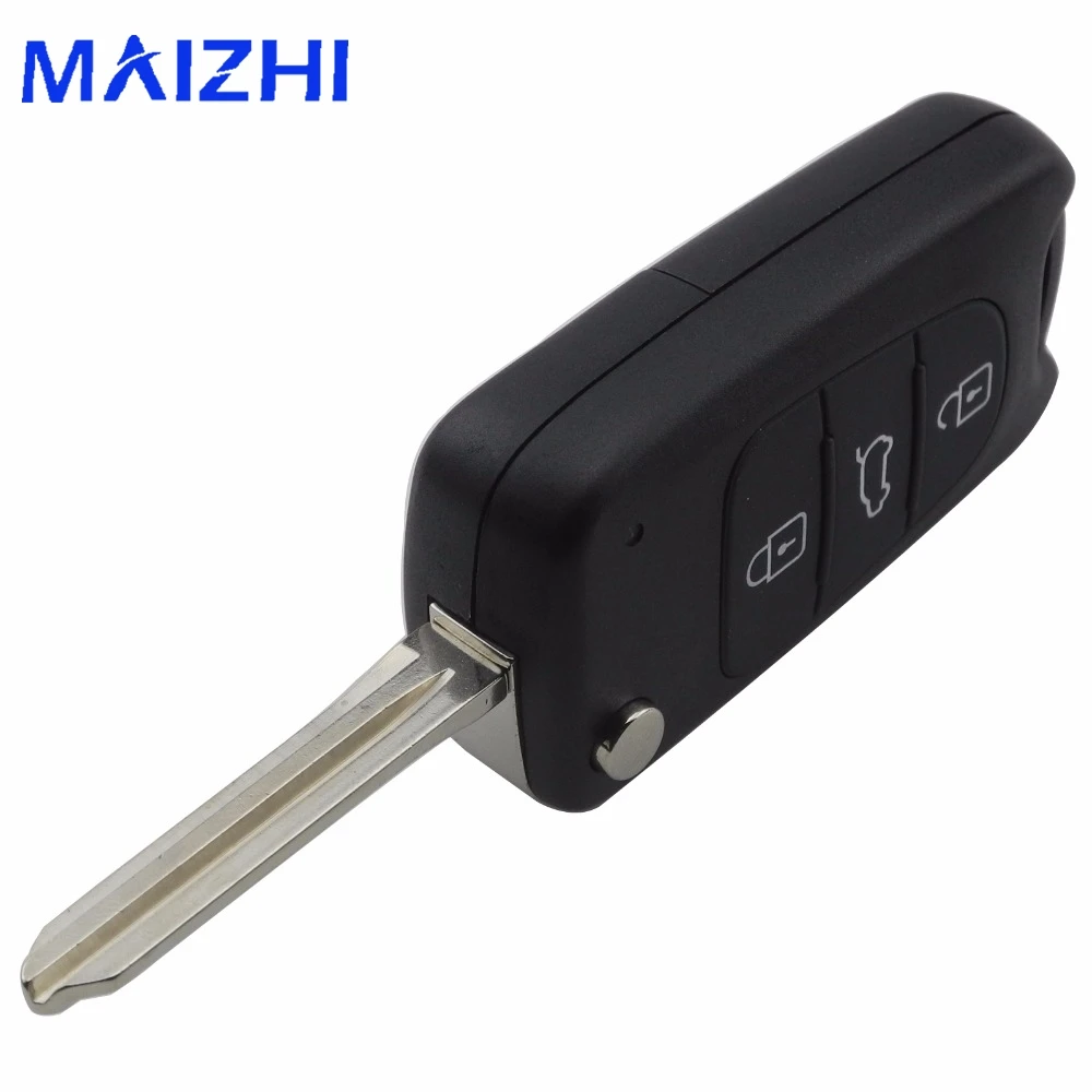 maizhi For Kia K2 For Hyundai Avante 3 Buttons Remote Folding Flid Car Key Case Cover