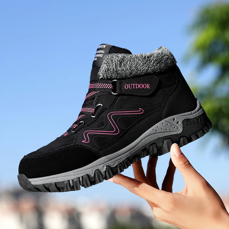 Ceny ERNESTNM 2019 buty zimowe ciepłe buty na śnieg wodoodporne buty z zamszu kobiece kostki buty na platformie Plus rozmiar buty wojskowe damskie