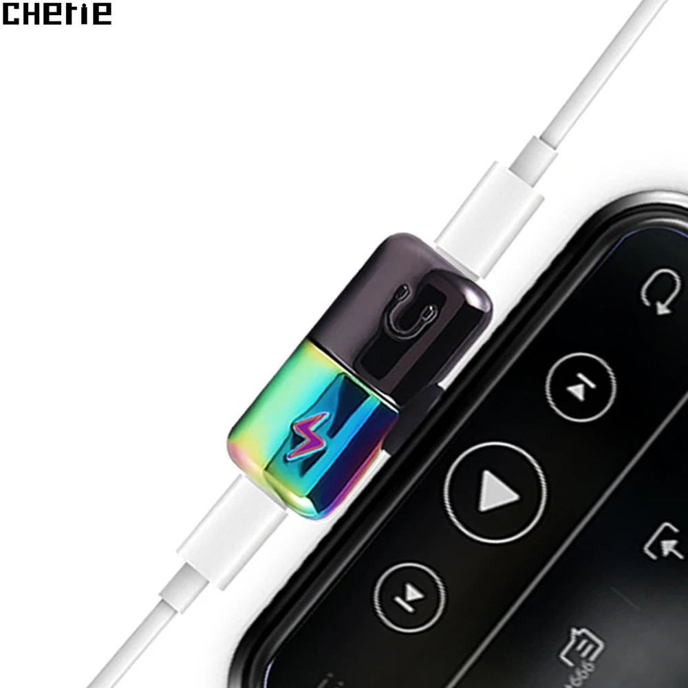 

Cherie 2 in1 Dual Splitter Adapter Headphone Audio AUX Jack Call Charger For iPhone X XR XS Max 7 8 Plus 8plus Phone Accessories