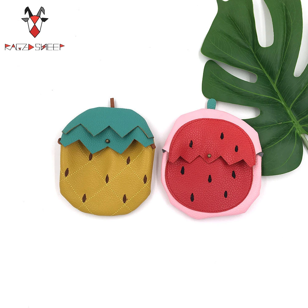 Raged Sheep Baby Girls Fruit Coin Purse Children Watermelon Pineapple Shap PU Message Bag Kids Girls Purse Small Coin Bag baby-bags-for-girl