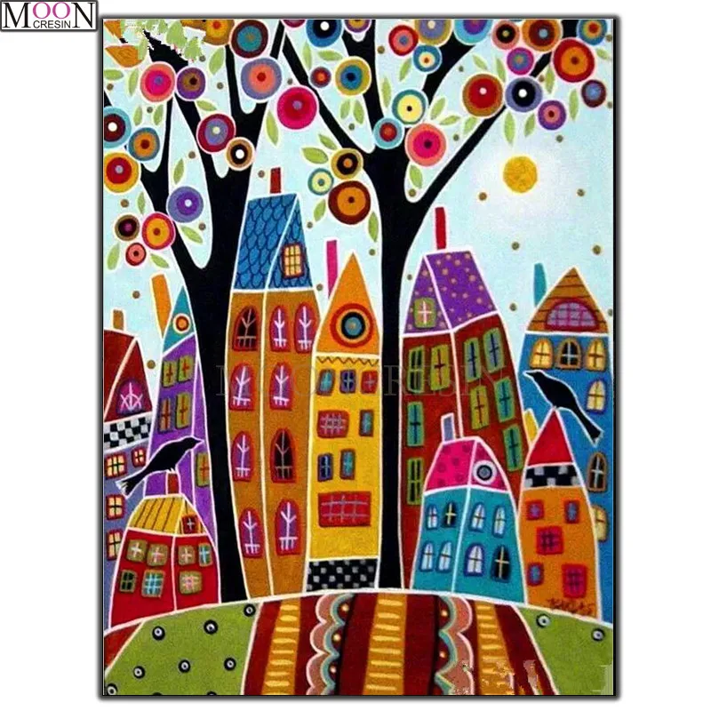 

5D DIY Diamond Painting Cross Cartoon Money Tree Landscape Diamond Embroidery Square Drill Diamond Mosaic Decoration Rhinestones