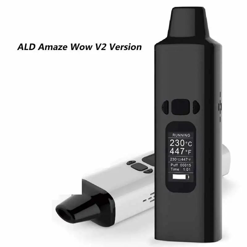 

ALD Amaze V2 Version 1800mah Built-in battery Dry Derb Vape pen kit AIO 0.96 inch herbal vaporizer electronic cigarette kit