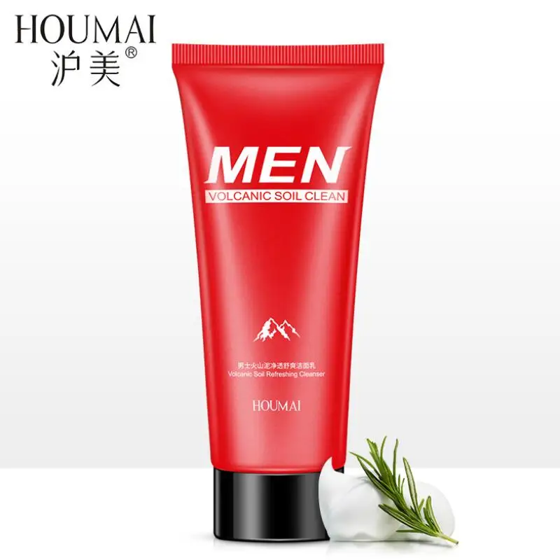 Luxury Price of  Volcanic Soil Men's Facial Cleanser Whitening Oil Control Brightening Moisturizing Face Wash Cleans