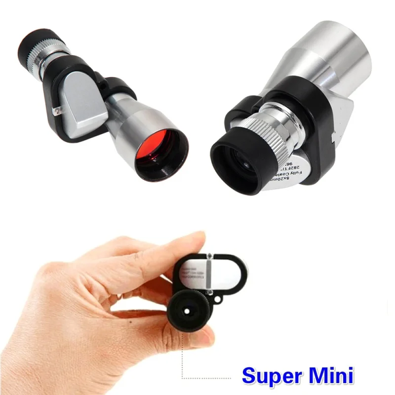 Portable Mini 8x20 Monocular Telescope Setting Low Light Night Vision Binocular Spotting Scope Hunting Bird Observation 8