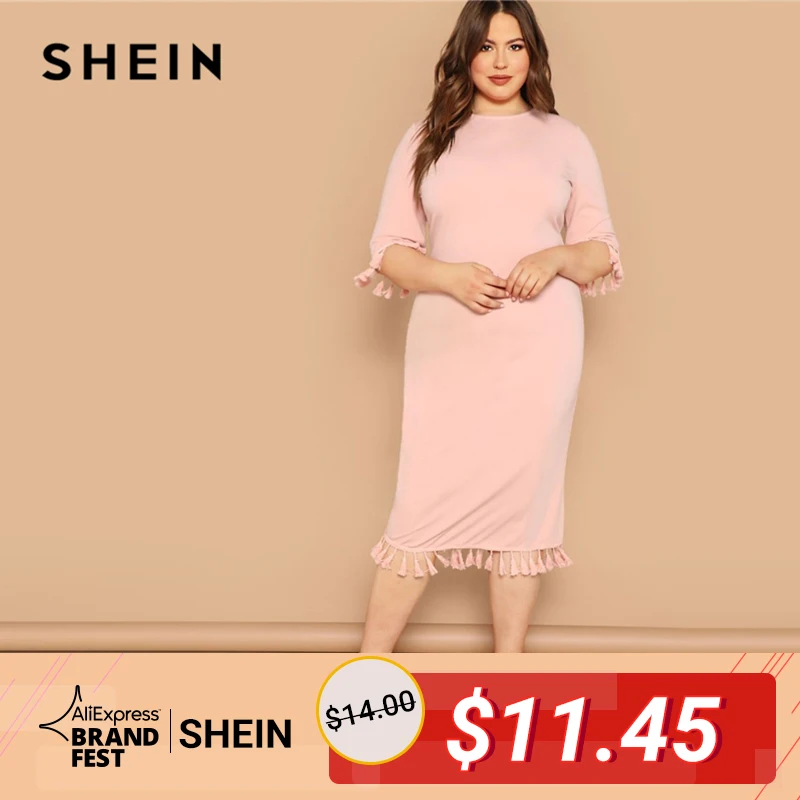 

SHEIN Women Plus Size Scarf Print Buttoned Cuff Black Long Dress 2019 Ladies Spring Half Sleeve Solid Casual Dresses