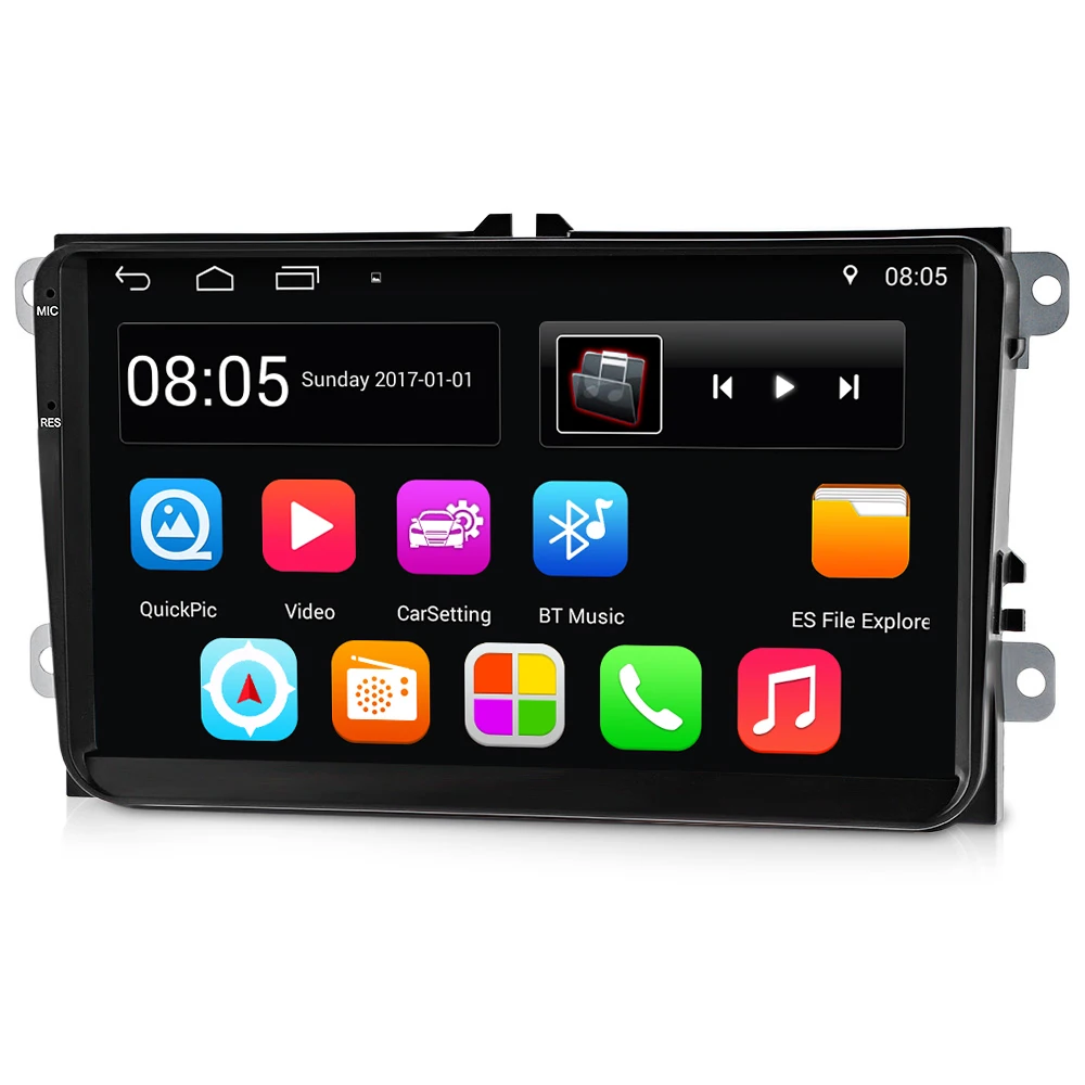 

9001 9 Inch Android 6.0.1 Quad Core Car Multimedia Player 1080P Touch Screen WiFi Steer Wheel Control Player For VW Built-In GPS