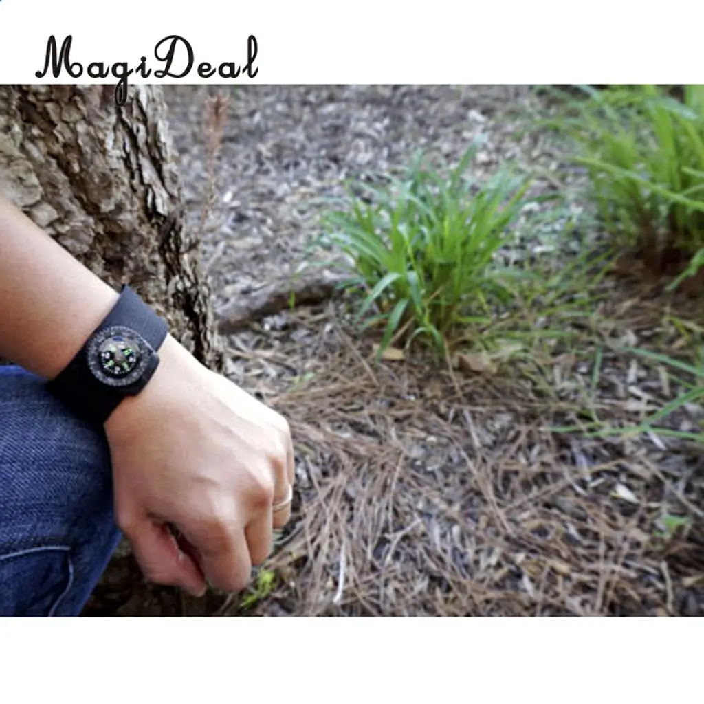 MagiDeal 25mm Mini Professional Precision Watch Band Clip-on Navigation Wrist Compass for Survival Hunting Hiking Camping Sport