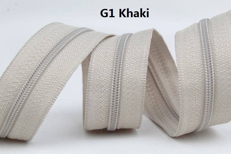 G1 3#5# пластиковые молнии с открытым концом цвета хаки, бирюзовый, черно-зеленый, коричневый, темно-кофейный, для шитья, ремонта одежды, портной аксессуар, сделай сам - Цвет: G1