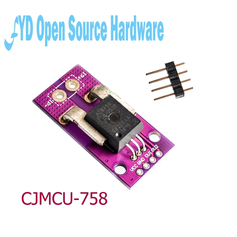 1PCS 50A CJMCU-758 ACS758LCB-100B-PFF-T Linear Current Sensor Hall Current Module
