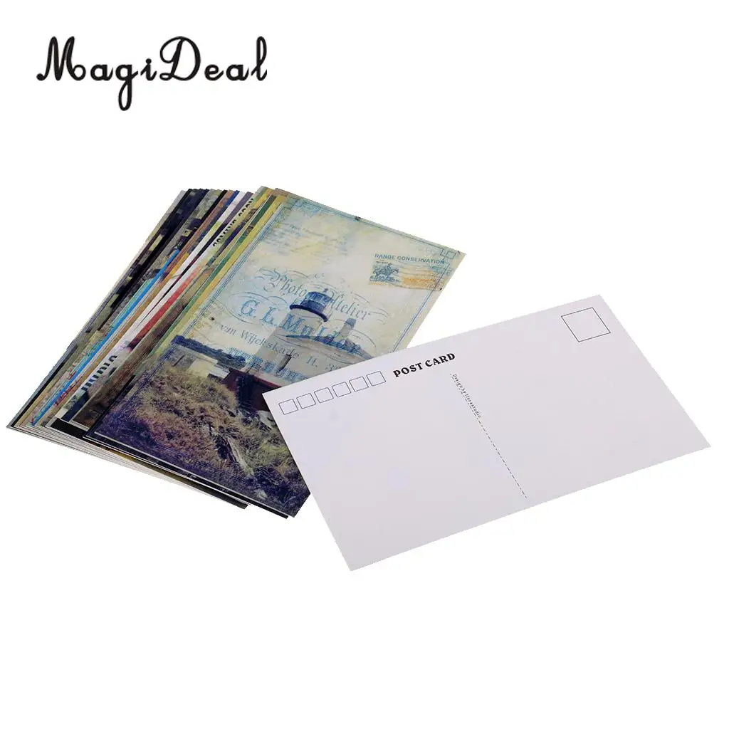 

MagiDeal 1Set/20pcs Vintage Travel Landscape Postcard Greeting Cards Gift Postal Card