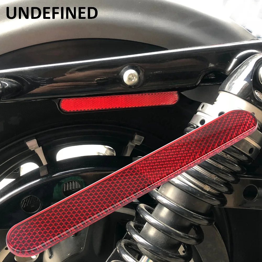 

Red Motorcycle Reflector Sticker Saddlebag Latch Cover Reflectors Case Safety Warning For Harley Sportster XL 1200 883 Touring