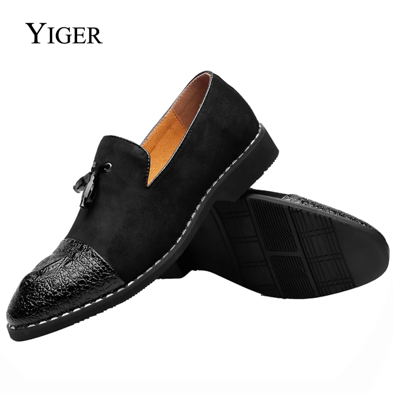 

YIGER NEW Men Loafers Casual Driving Shoes Breathable Soft Moccasins Flat Shoes Business Wedding Dress High Quality Man 0026