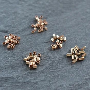 

PINJEAS handmade 14k gold filling mini straight pipe positioning beads findings for diy jewelry