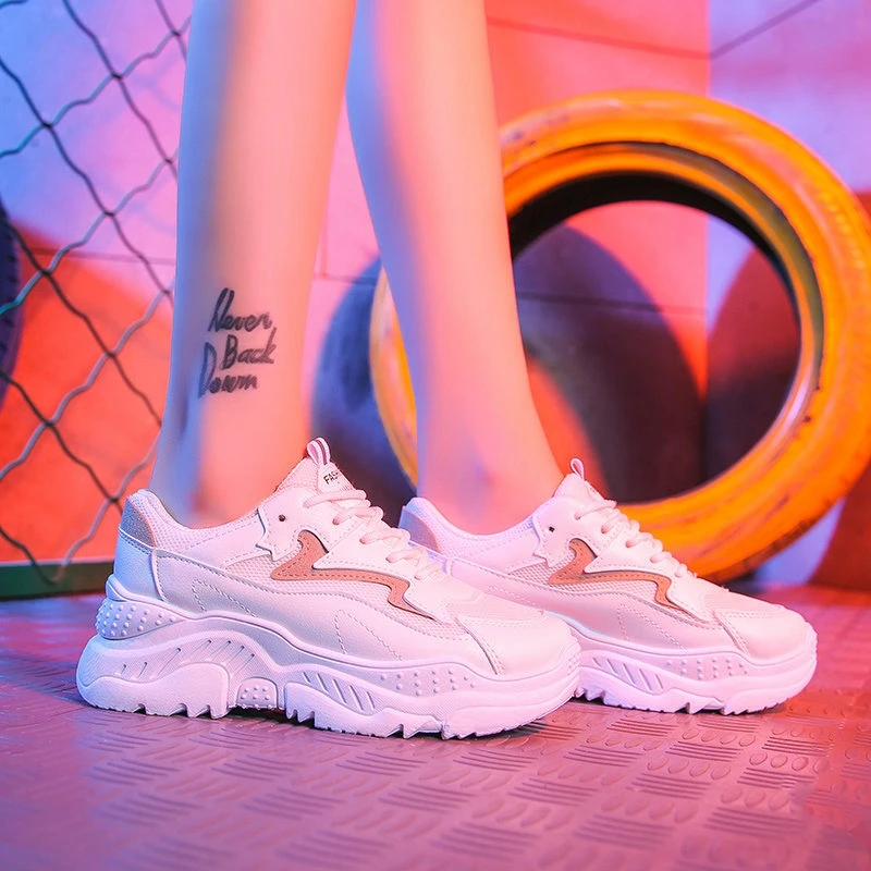 

Fashion Women Casual Shoes Air Mesh Wedges Women Sneakers Shoes Lace Up Flats Platform Shoes Basket Femme Ladies White Sneakers
